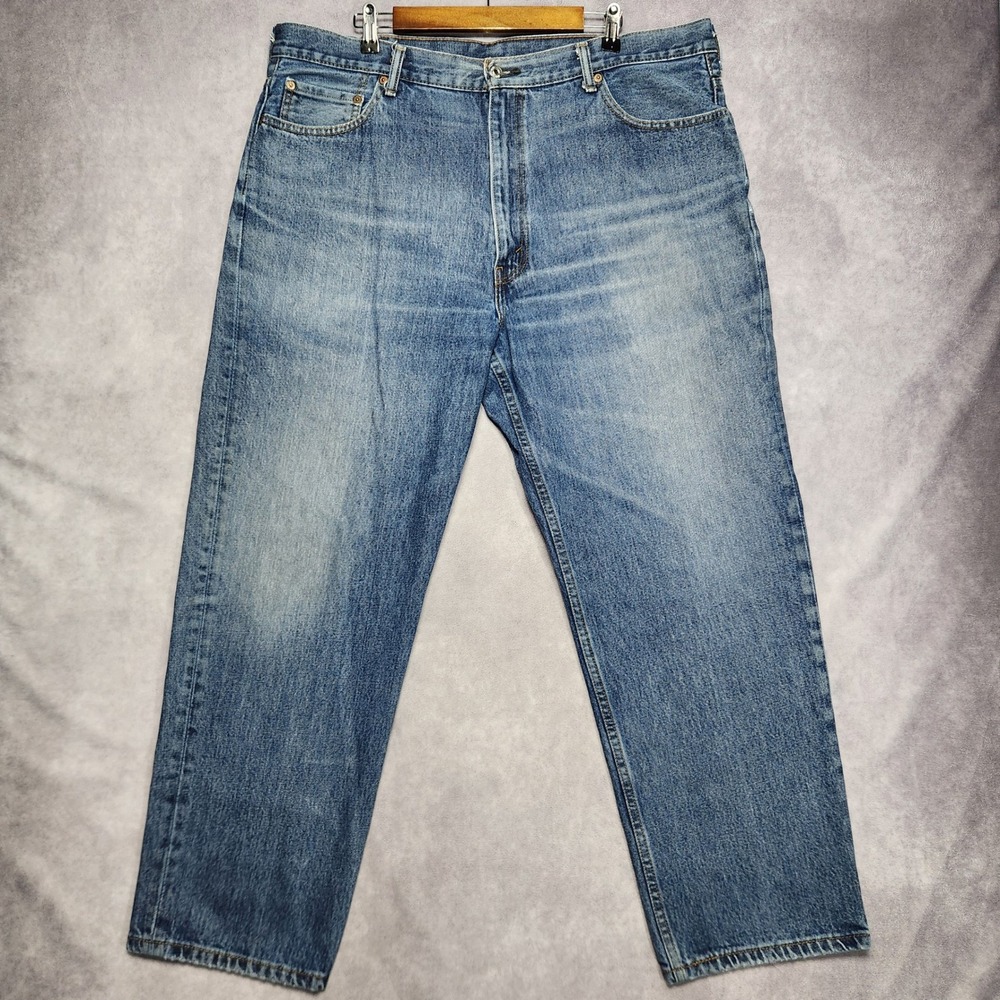 Levs 550 Relaxed Fit Jeans Mens 42x30‎ Blue Denim Straight Leg Stretch